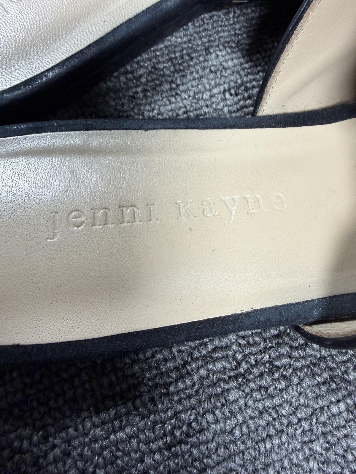 Jenni Kayne Slides Womens 11 Black Calf Hair Pointed Toe Made Italy IT 41