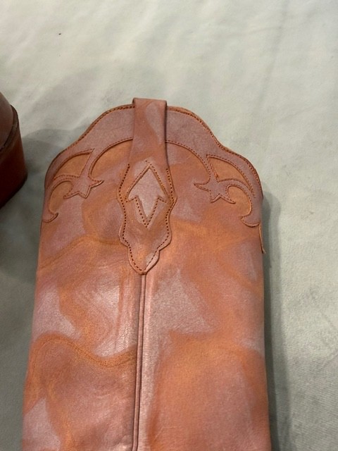 Vintage Cuadra Luxury Mexican Leather Boots Size 7 Salmon Western Cowgirl