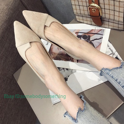 Women’s Shoes Flocked Leather Pointed Toe Solid Color Apricot Casual Comfortable