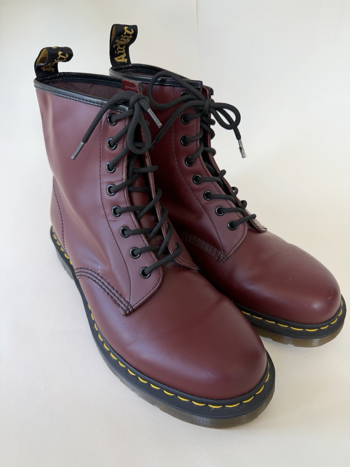 Dr. Martens 1460 Smooth Leather Lace-Up Boots Cherry Red Excellent Condition