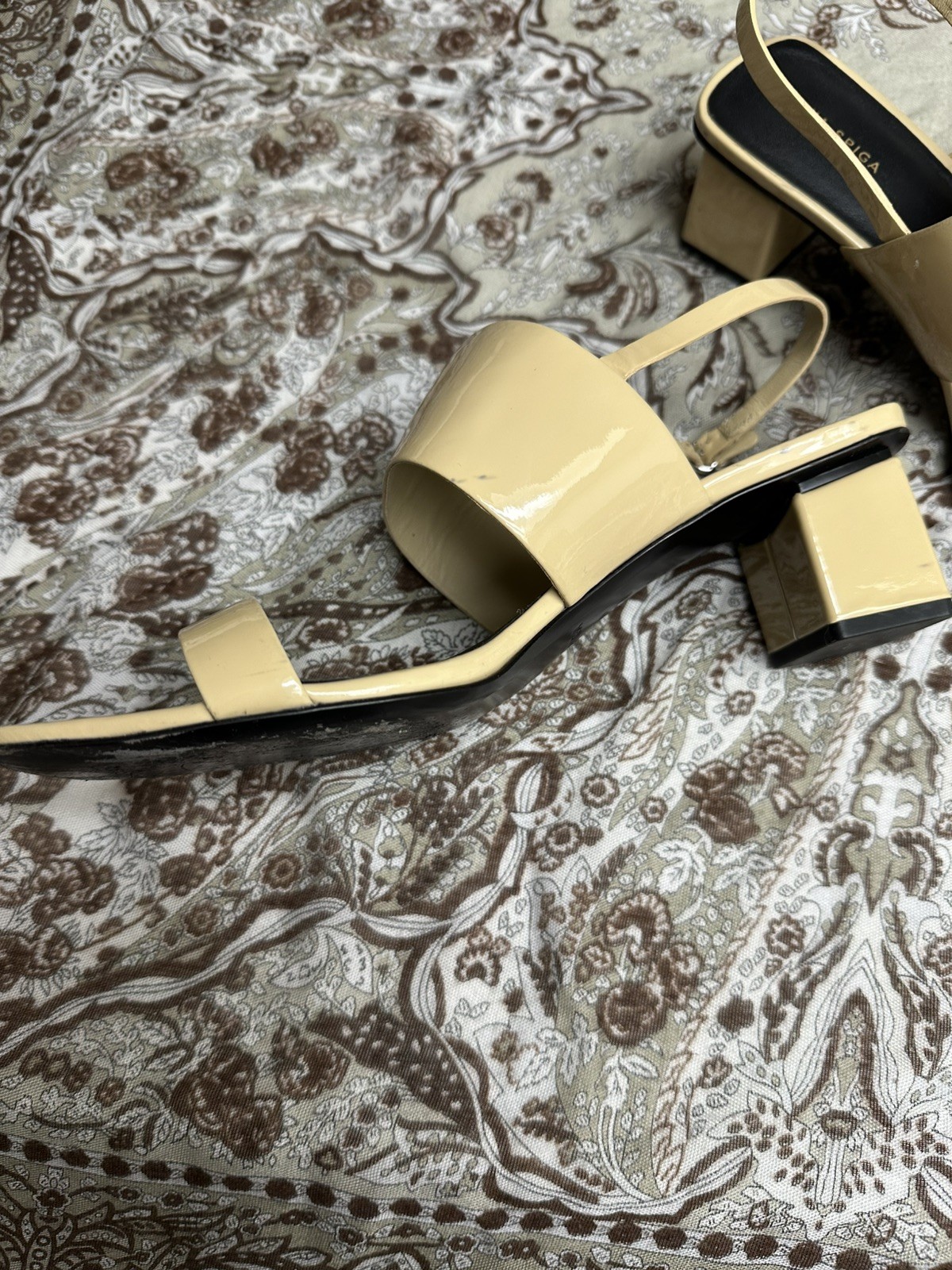 Via Spiga Women Leather Slingback Heeled Sandals Size US 9 M EU 39
