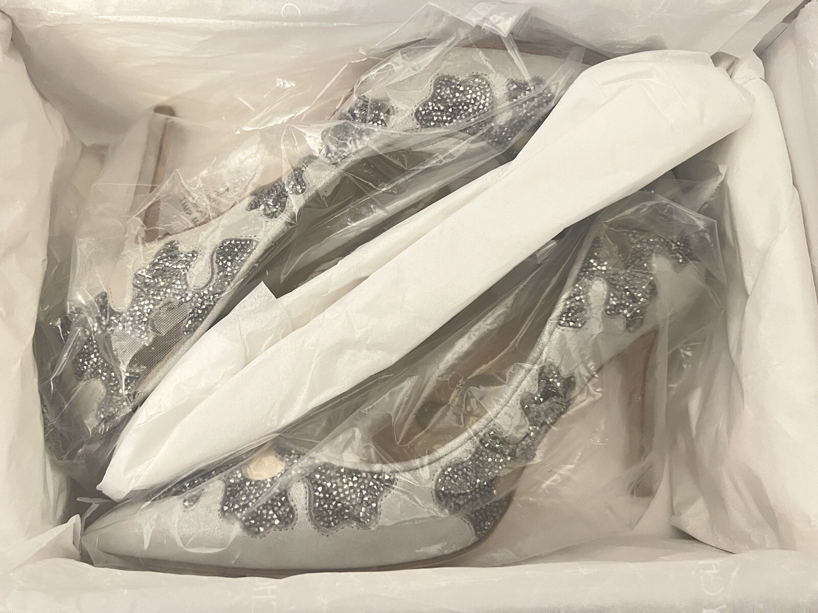 Jimmy Choo Karmel 85 Pumps EU 38 Platinum Suede Crystal Mesh High Heels