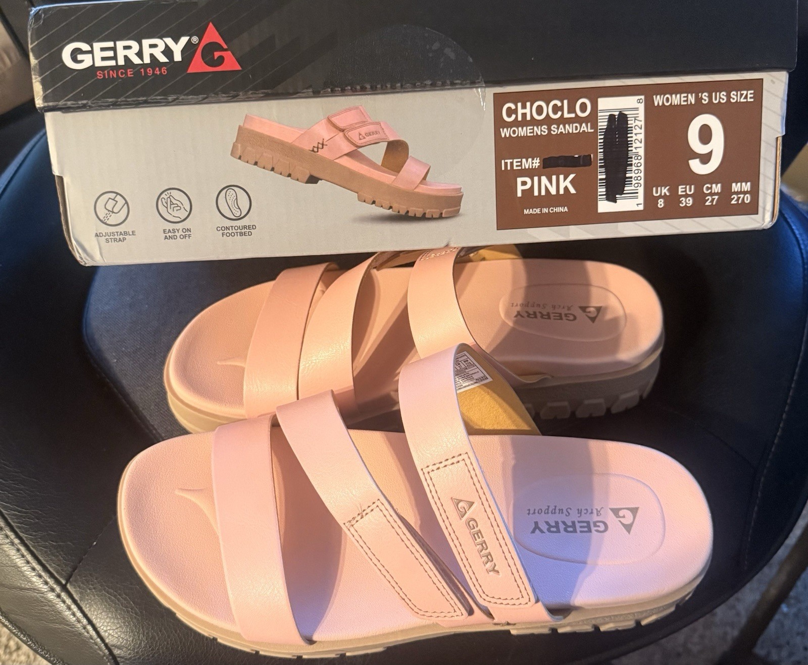 S: GERRY Women’s Choclo Pink Sandals Size 9 New In Box Never Worn