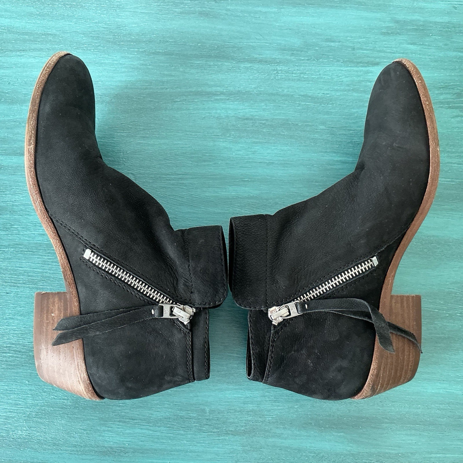 Sam Edelman Packer Boot Black Leather Sz 7 Boho Western Chic Modern Comfy Bootie