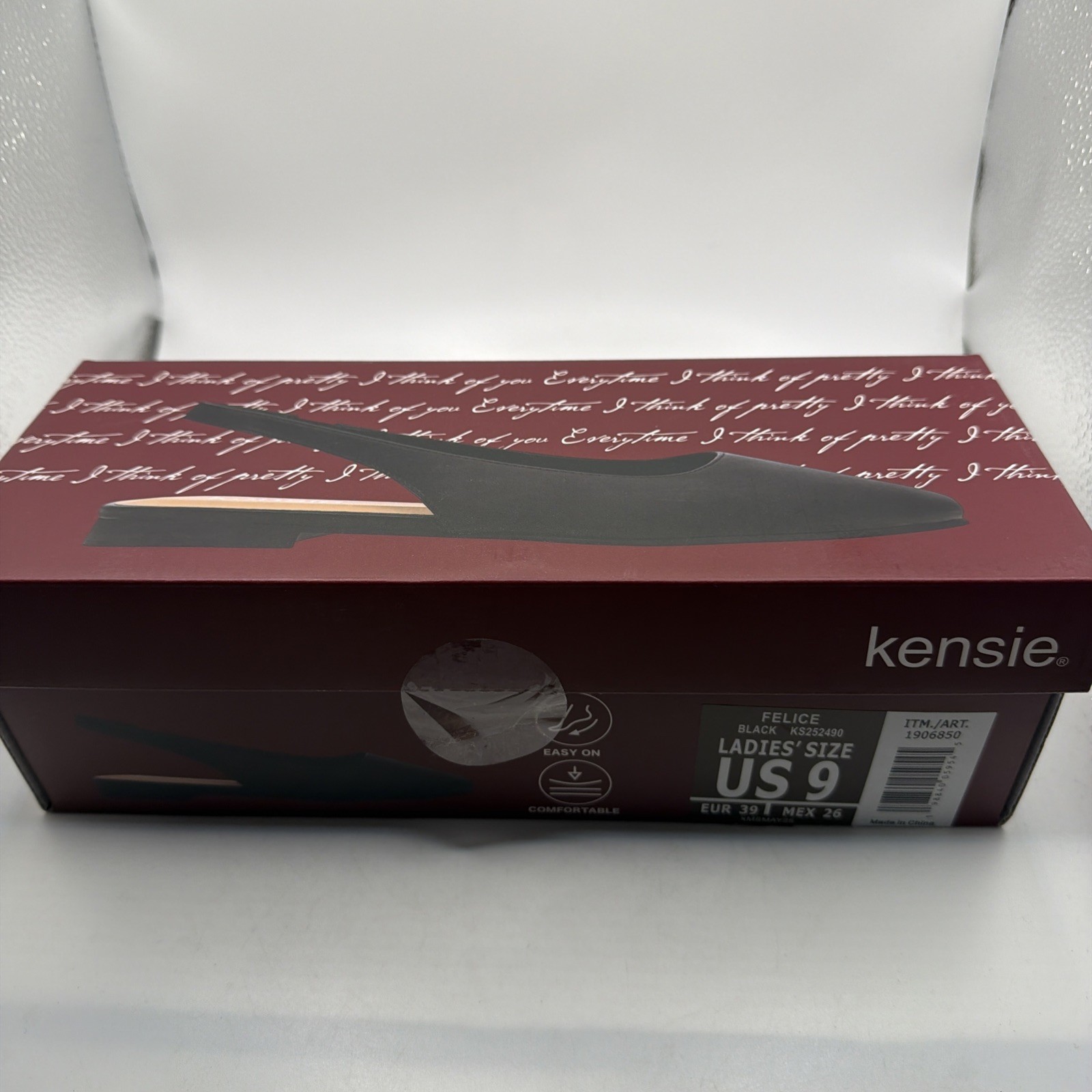 Kensie Women’s Size 9 Felice Dress Shoes Slingback Flats Easy On, Black. New.