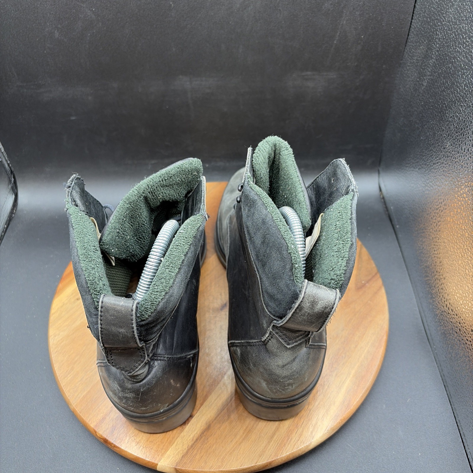 Ariat Heritage ATS Womens Size 11 B Work Boots Black Leather Green Suede Riding
