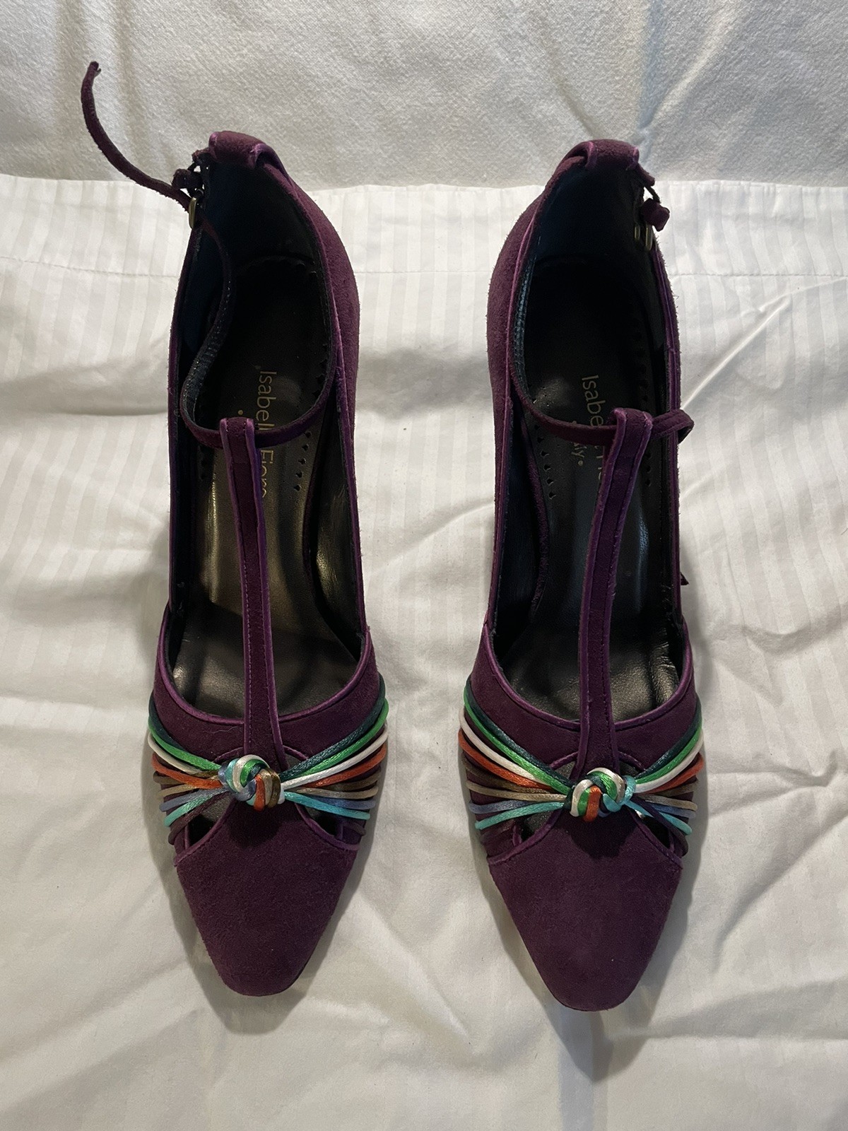 Isabella Fiori matching set Grapes handbag and suede pumps 7.5 EUC