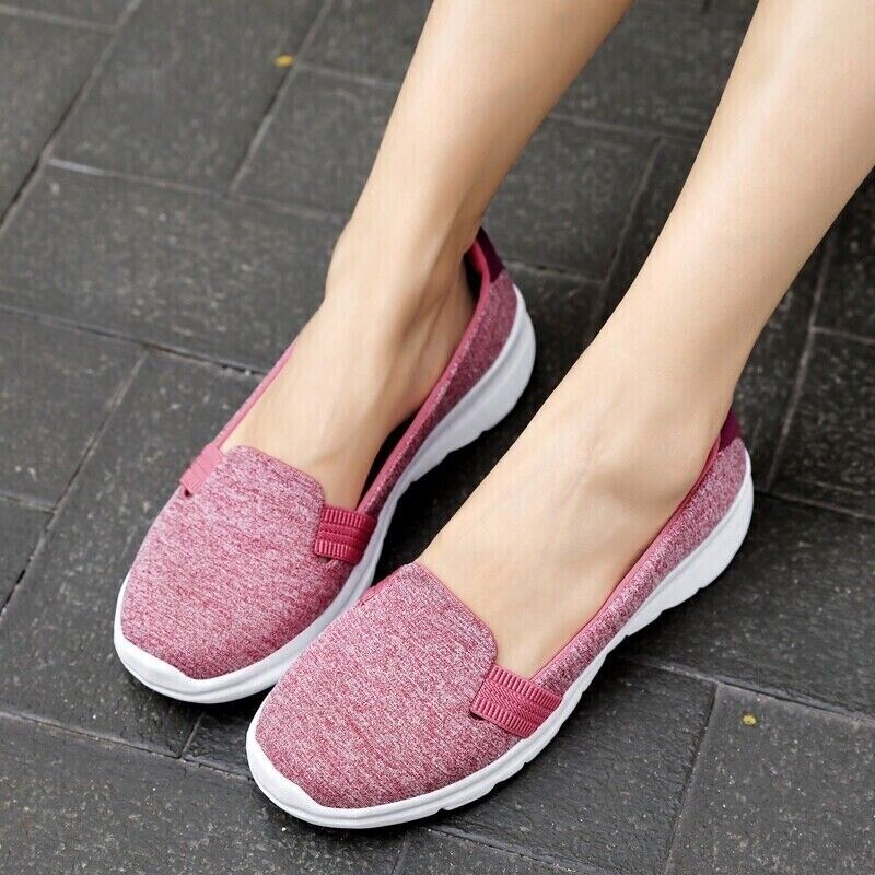 Women Fashion Loafers Shoes Comfortable Sock Slip-on Ballerina Wedge Shoes size