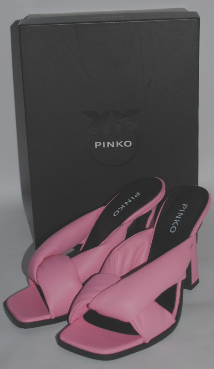 PINKO Women’s Pink Suede Leather Mules ~ Corinne Sabot ~ 39 Italy NEW IN BOX