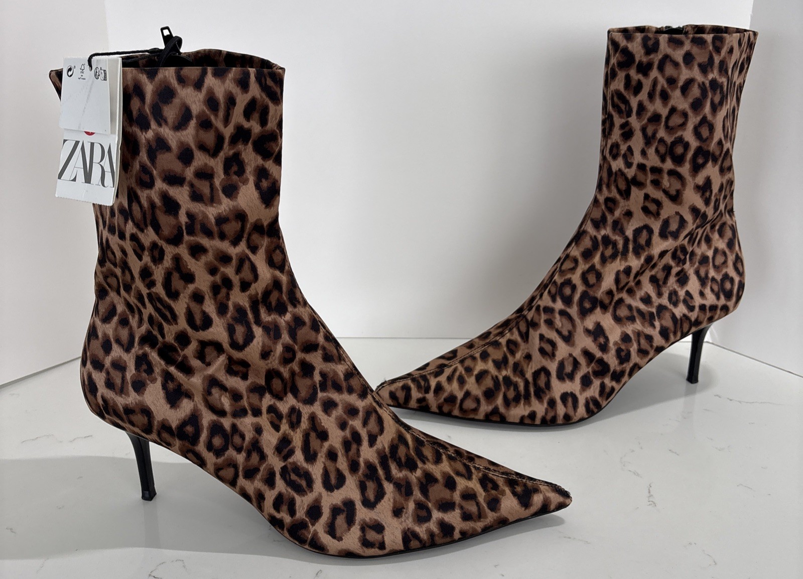 Zara Ankle Boots Leopard Print Size USA 6 Eu36 Brand New