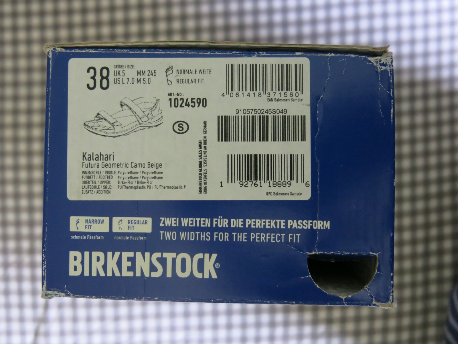 Birkenstock Kalahari futura geometric camo beige EU 38 US 7-7.5 regular/wide