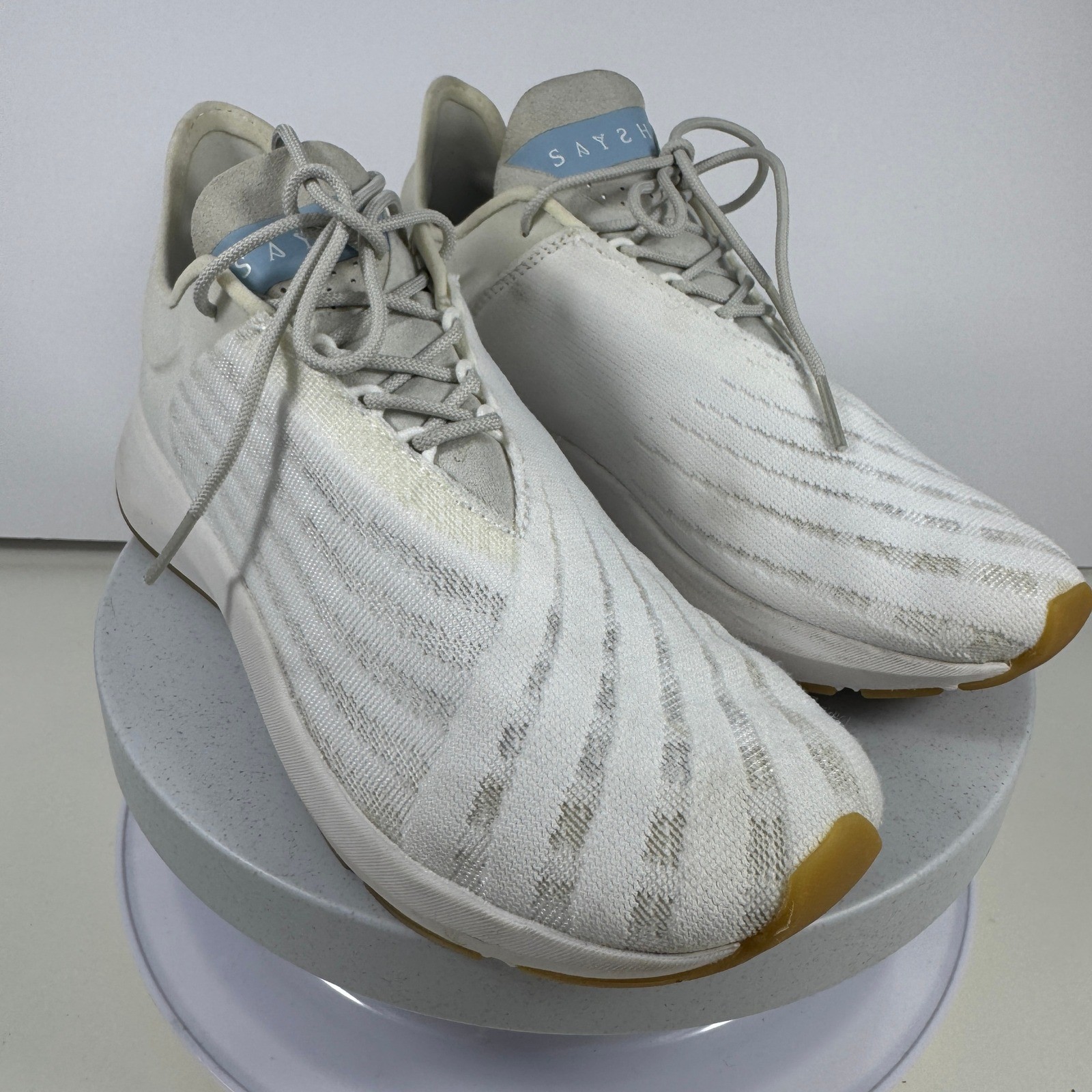 Saysh One Women’s White Jacquard Microsuede Sneakers Allyson Felix Size US 5.5