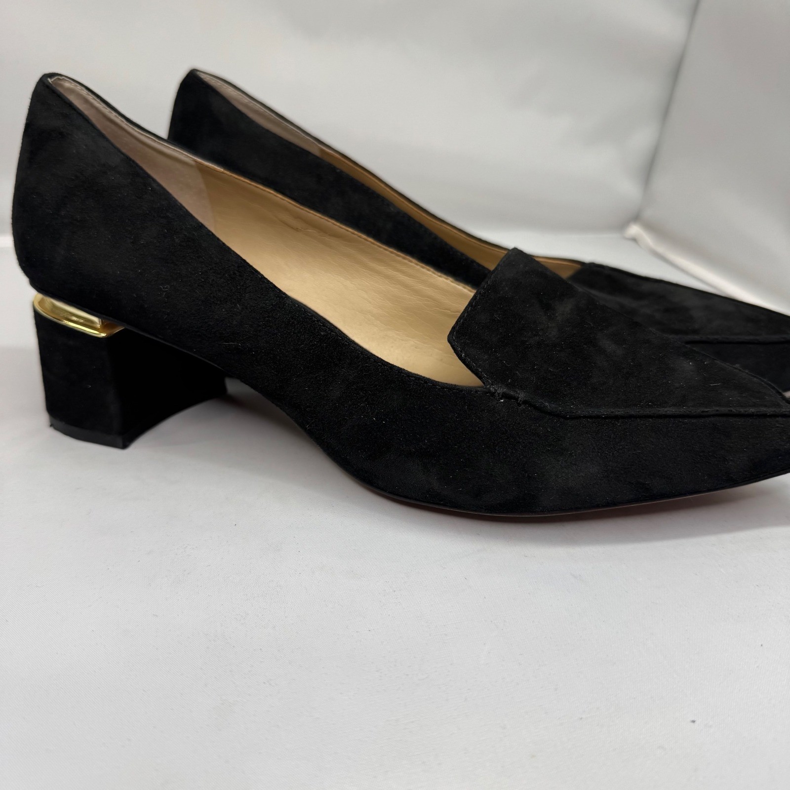 Enzo Angiolini Denna Pumps Womens 10 Black Suede Pointed Toe Academia Witchy