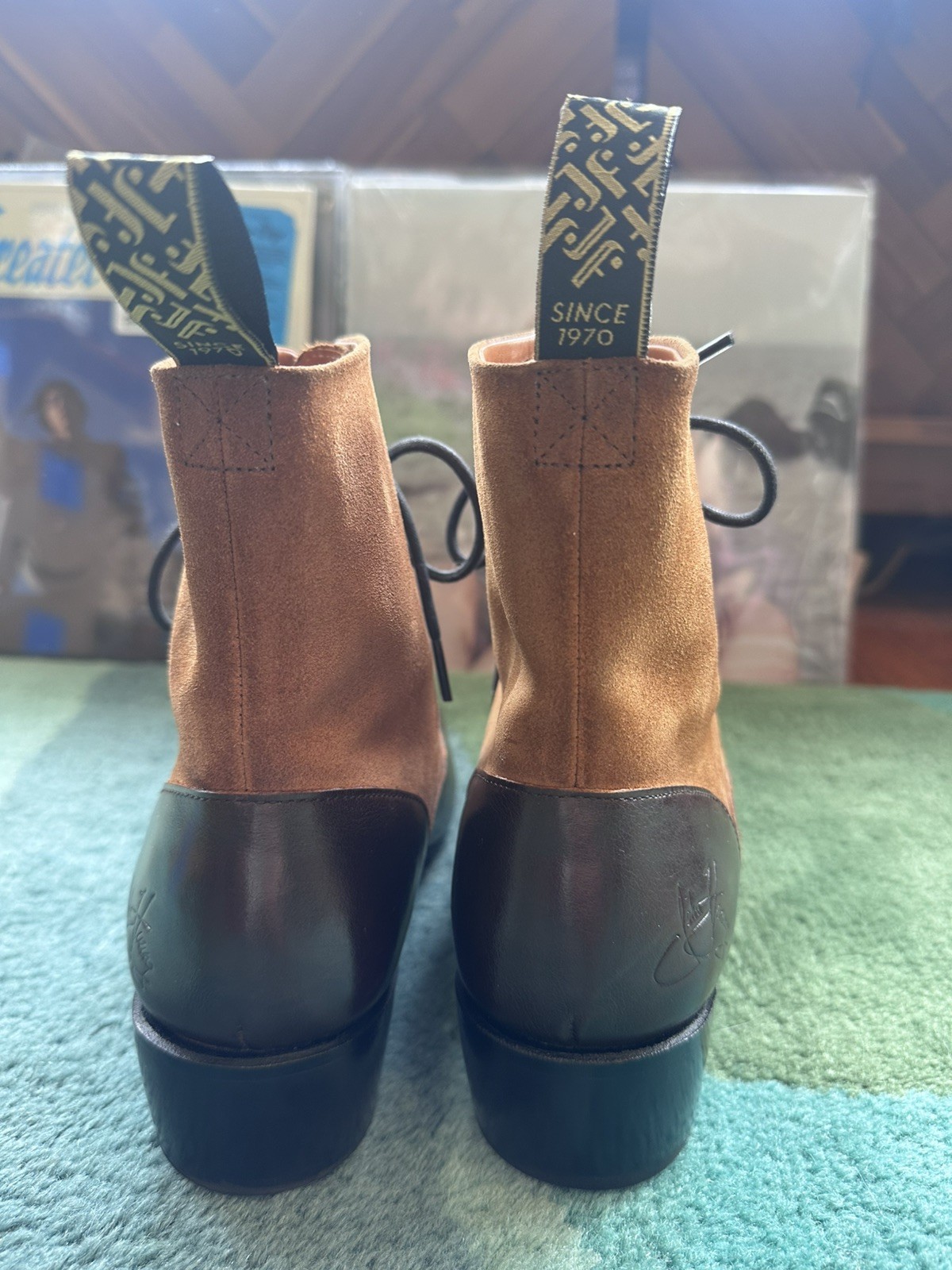 Fluevog EXCELLENT Fox & Fluevog Eugene posh leather/suede lace-up boot -W10/M8