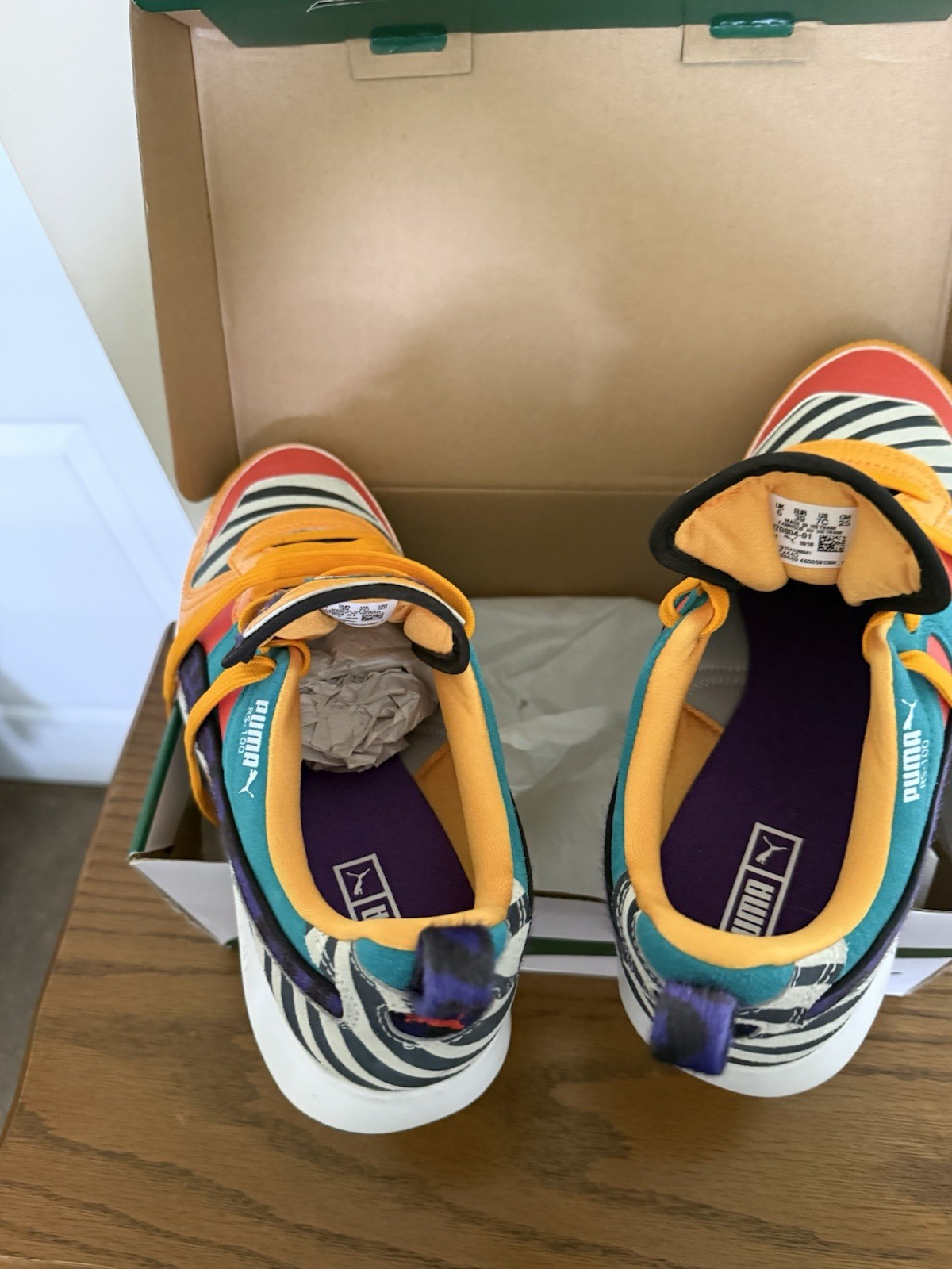 PUMA RS-100 Animal Patchwork Multi-Color Zebra Leopard Sneakers Jr 7C /Women 8.5