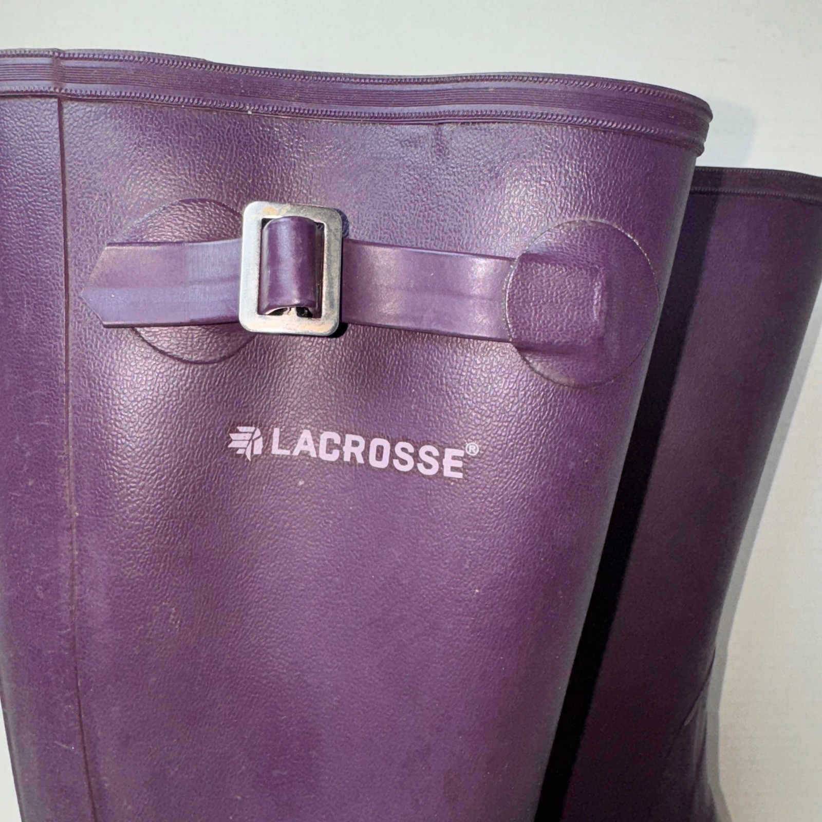 LaCrosse Grange Rain Boots Womens 8 Plum Purple 14 Inch Waterproof Rubber 631126