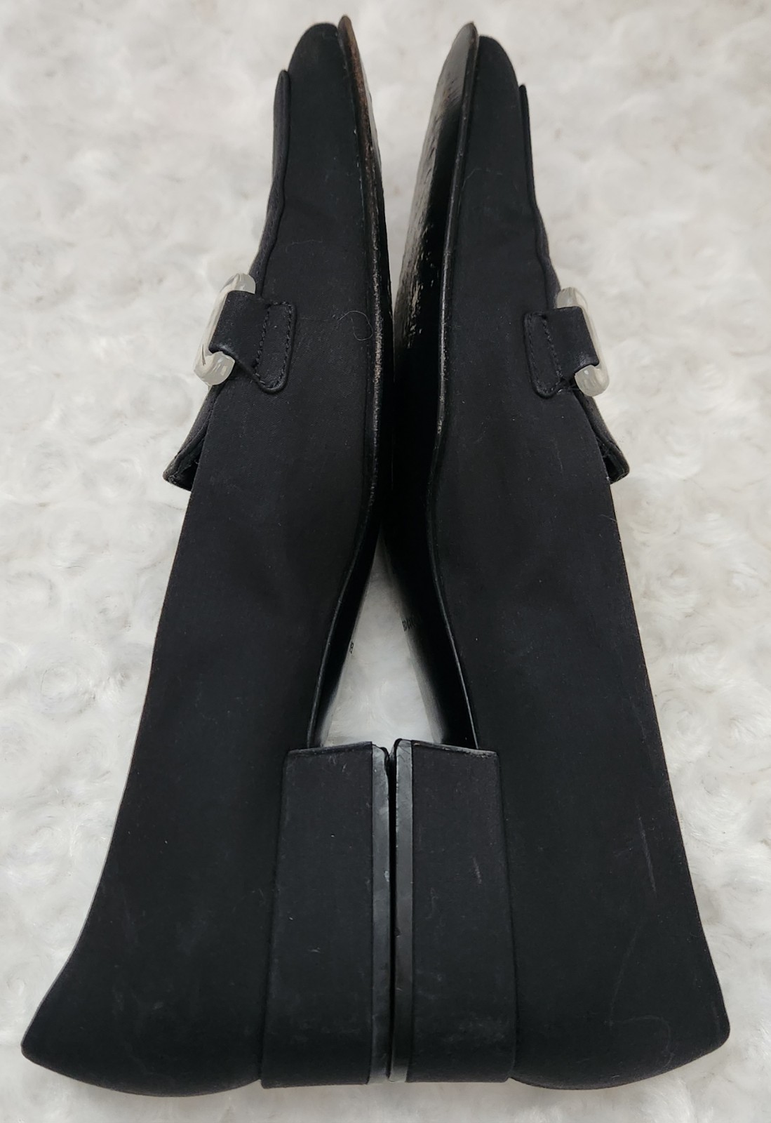 PRADA Women’s Nylon Slip-On Loafers Black Logo Block Heel 90s Size 37.5/US 7