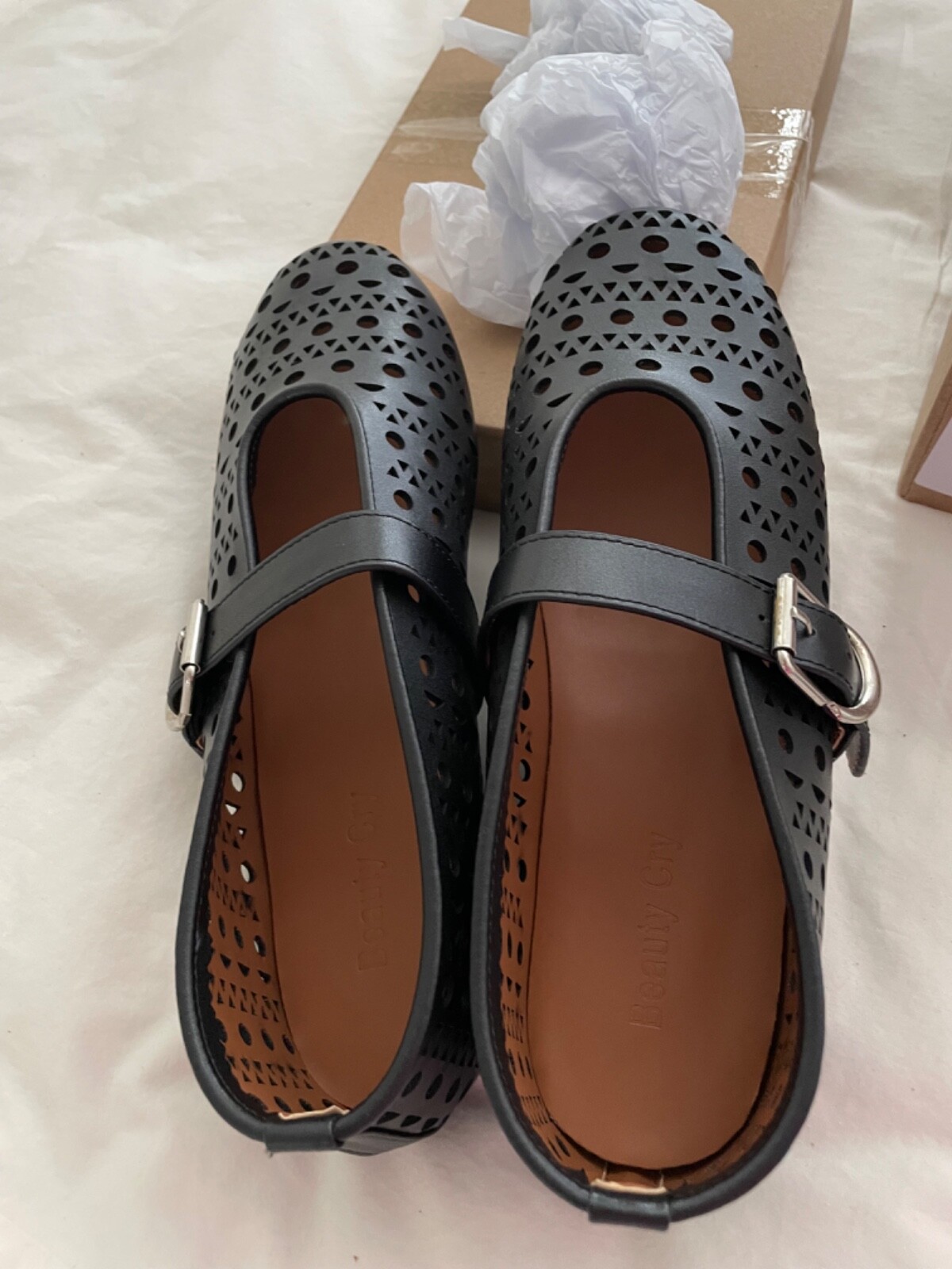 Black Flats Ballet Women’s 8 Beauty Cry Mesh Mary Jane Dressy Casual Daily Shoes