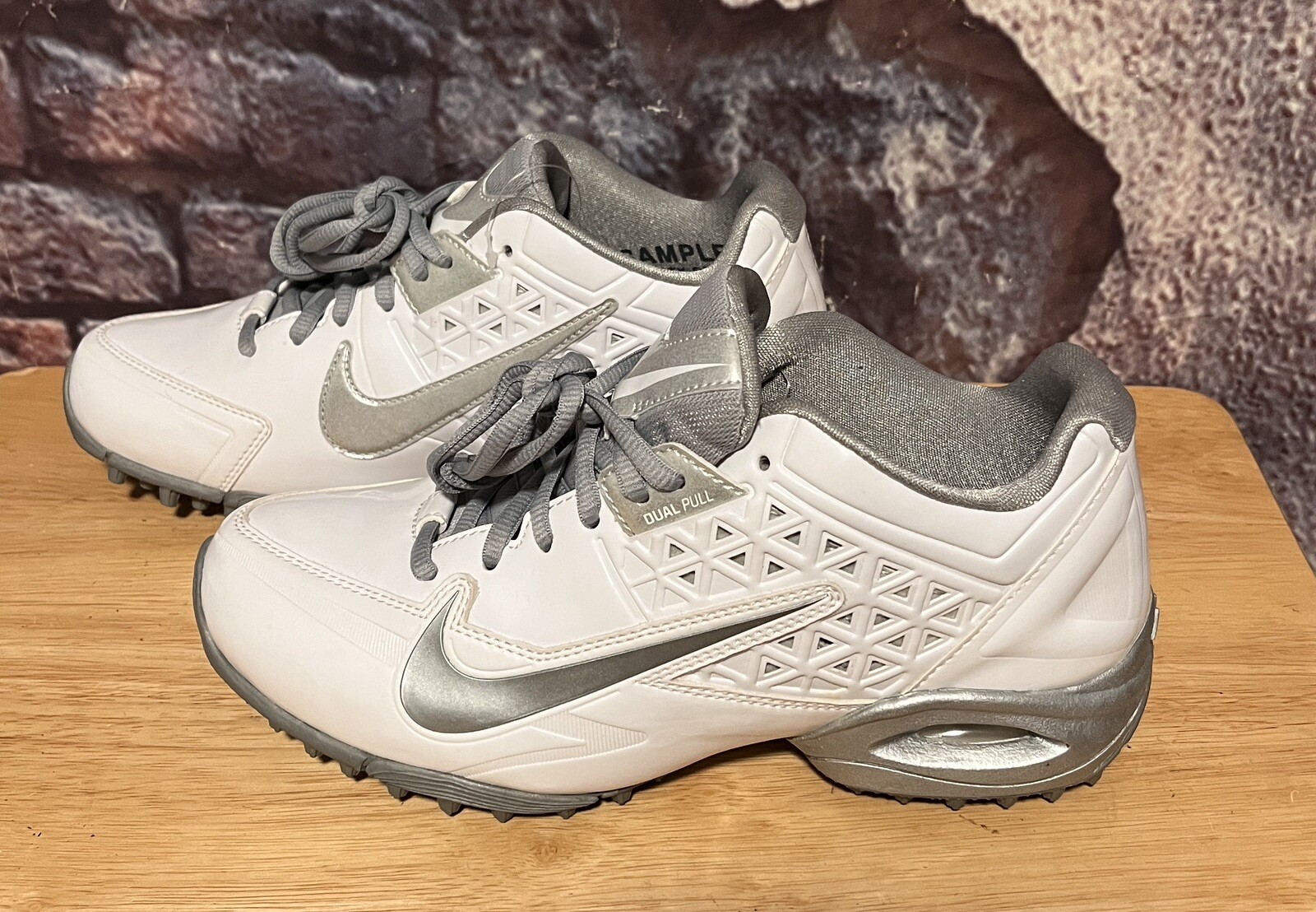 Nike SAMPLE Air SPEEDLAX 4 Turf Lacrosse Cleats White Silver Women’s 7 NEW