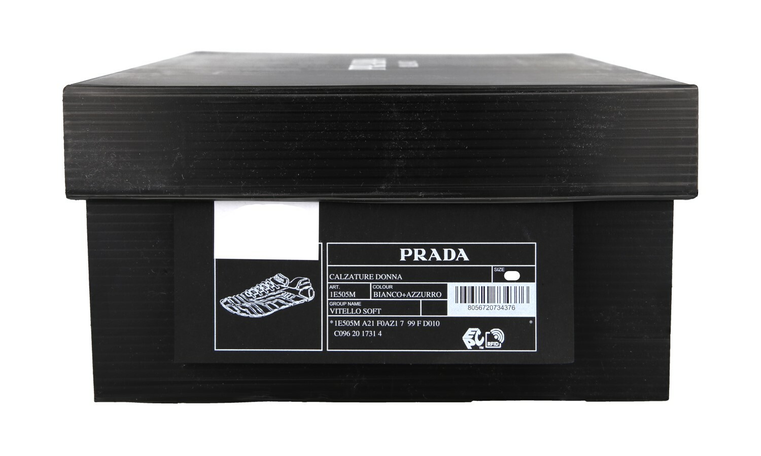 PRADA Leather Rev Sneakers – 1E505M – White Blue – NEW – US 6.5 EU 36,5