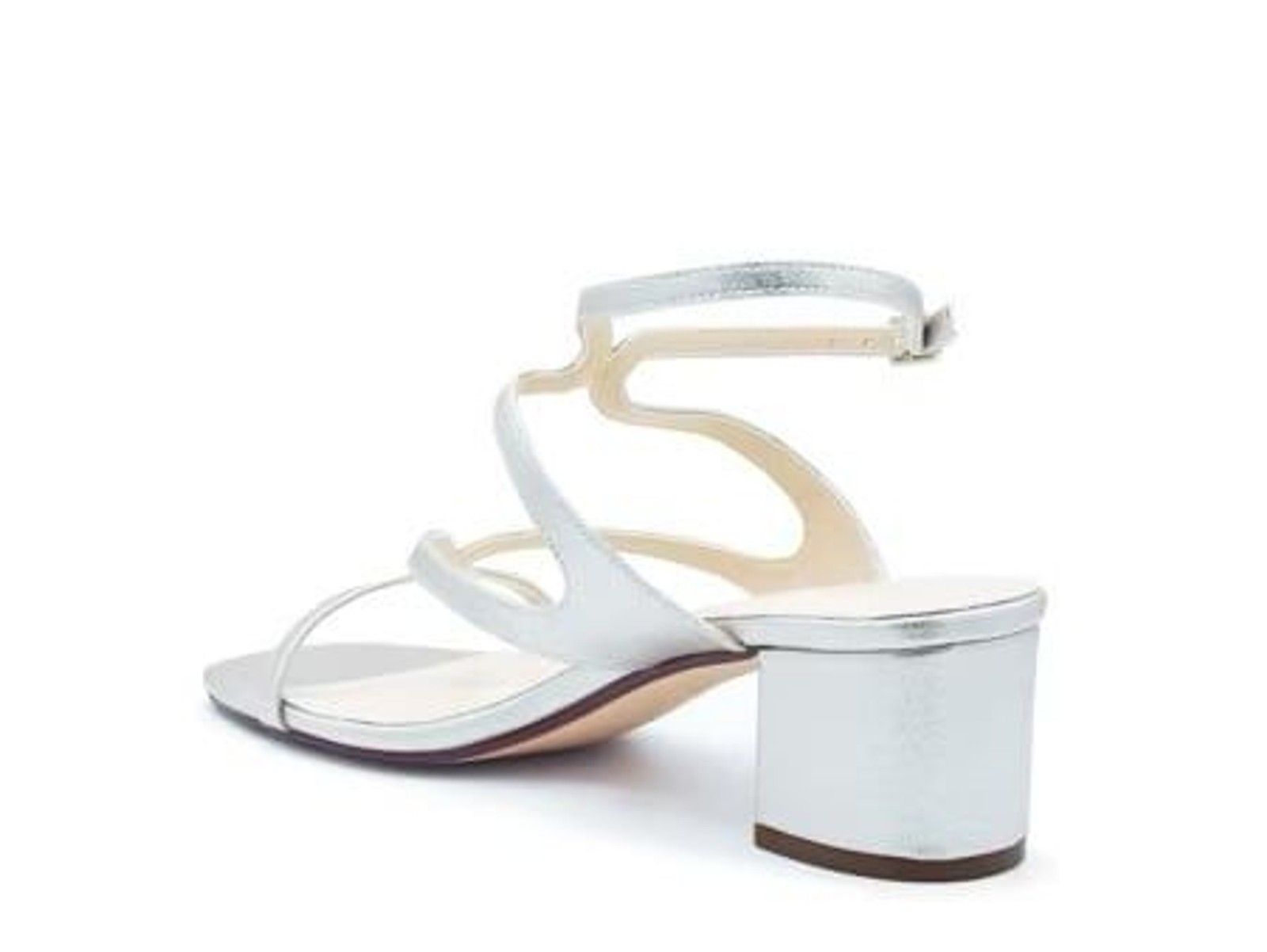 Benjamin Walk Dyeables Touch Ups Silver Cora Sandals Heels womens 8 NIB