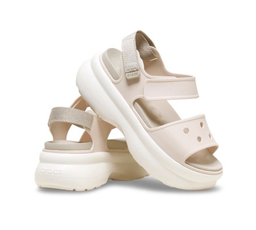 NEW Crocs Soho Shimmer Y-Strap Sandals Peach Ice/Frappé/Chalk, Women’s Size 6