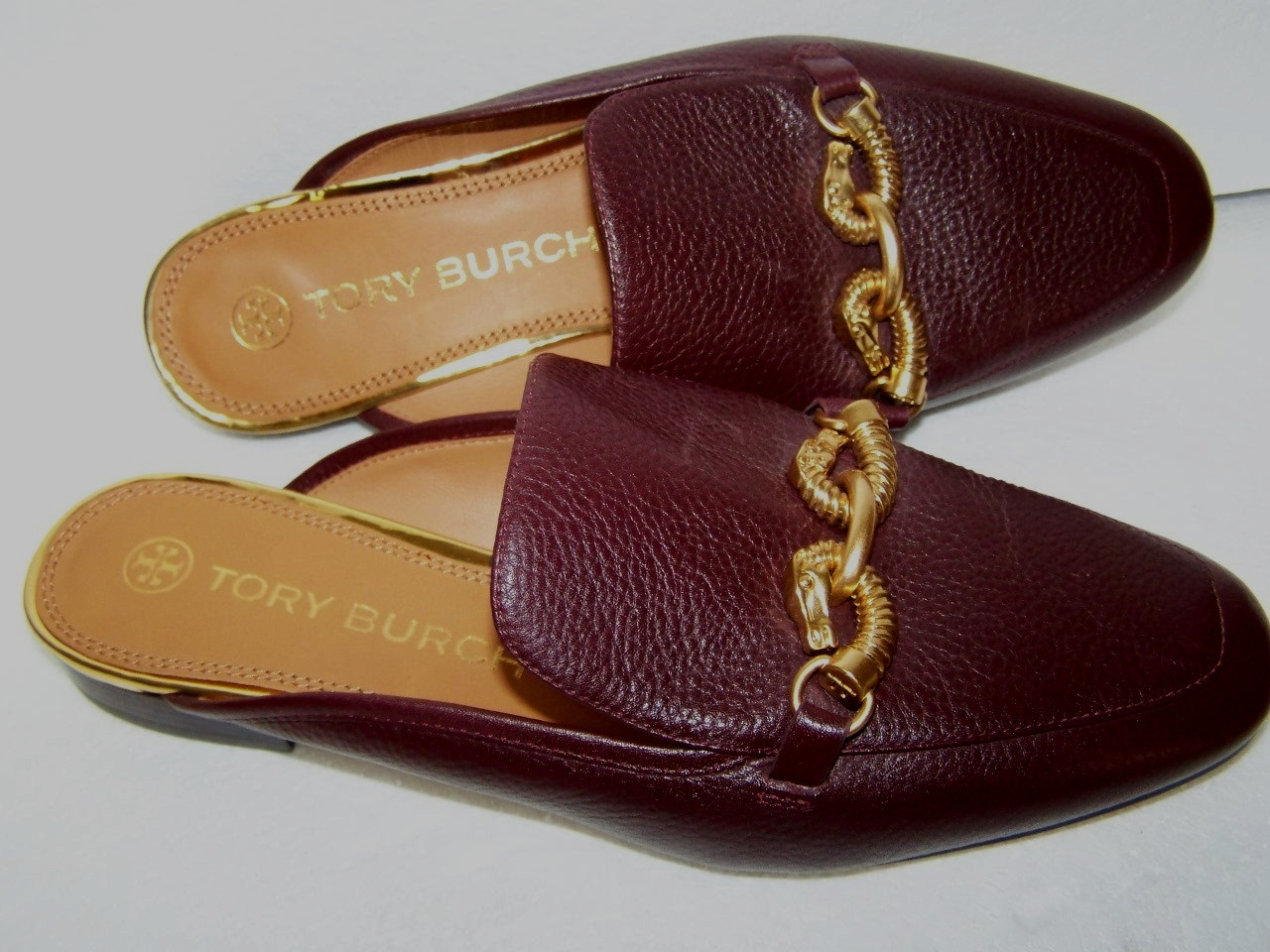NEW Tory Burch JESSA Backless Loafer Mule Shoes Women’s 9M Crimson Red Leather