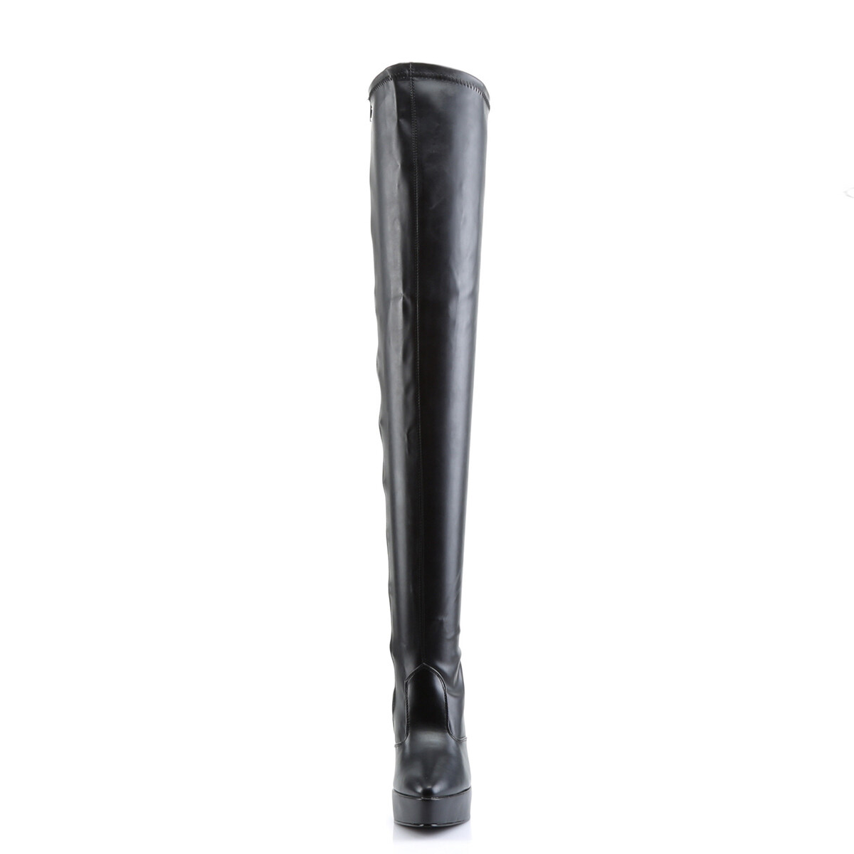 Sexy Exotic Matte Black Platform 5″ Heel Thigh High Boots DEVIOUS IND3000/B/PU