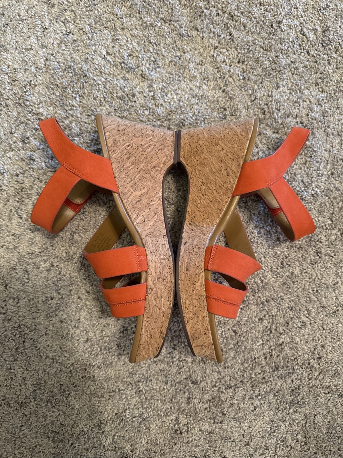 Naturalizer Womens Cynthia Melon Sorbet Wedge Sandals 9.5 Medium (B,M)