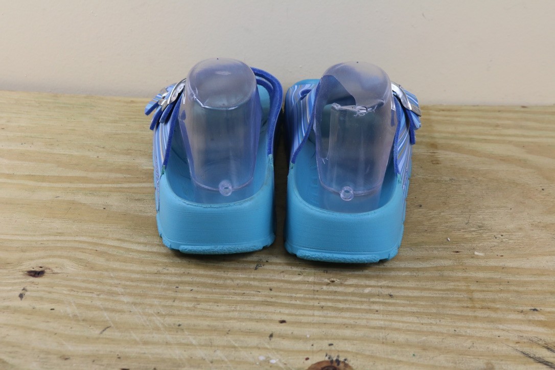 Birkenstock Birki Sandals Womens 10 Blue Striped Sansibar 3 Buckle Shoes