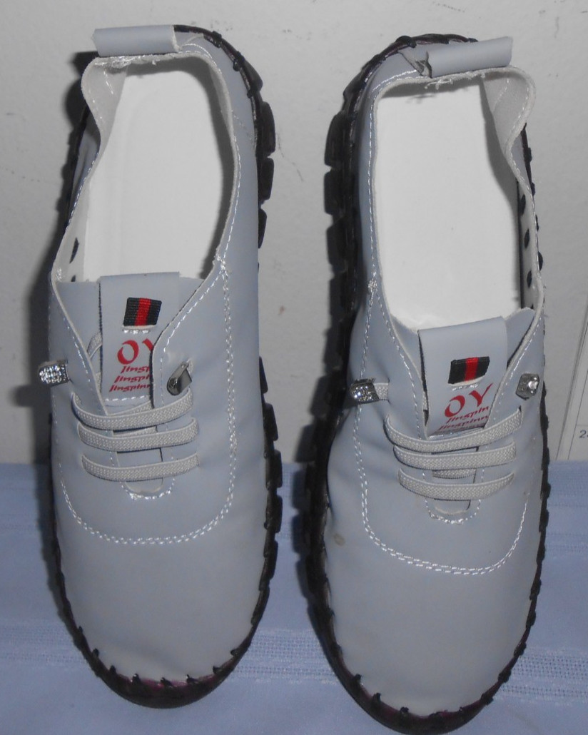 OY Flexible Grey Faux Leather Lace Up Shoes Size 41 – USA 9 / 10 NEW No Box