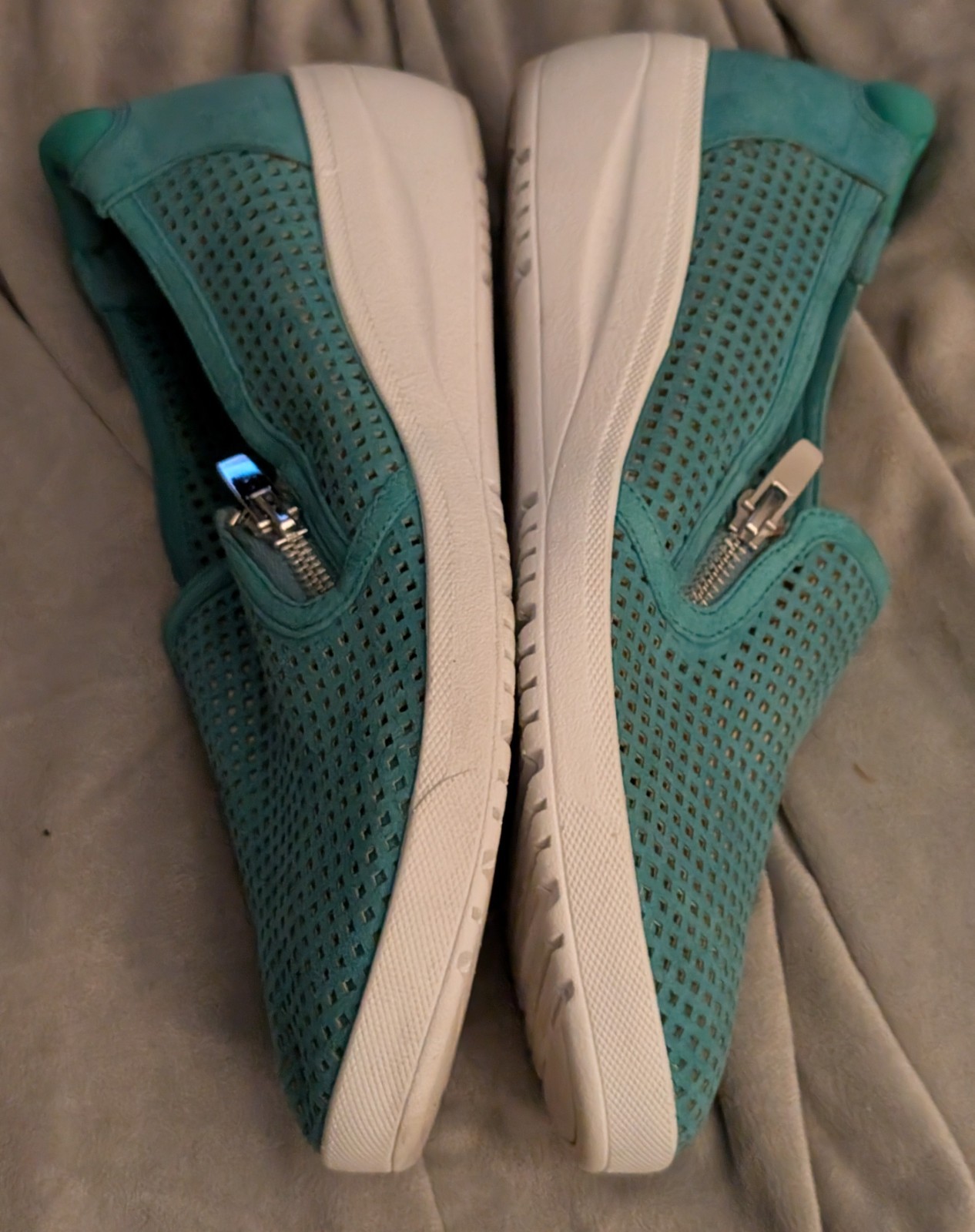Anne Klein Shoes Womens 8 M AK7YARIS Casual Slip On Loafer Teal Green Textile
