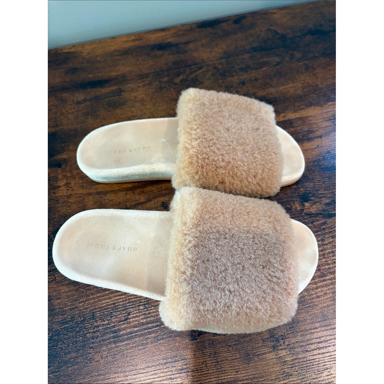 Jenni Kayne Tan Shearling Slide Sandals size 41 10.5