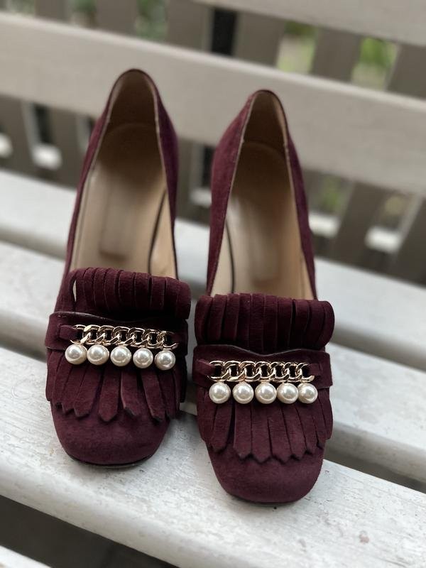women navy boot heels burgundy leather 39.5