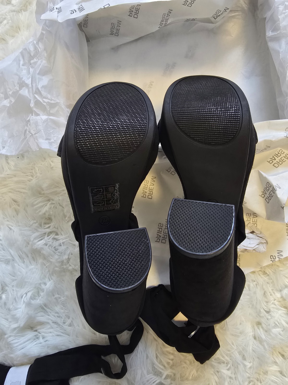 Dream Pairs Chunky Block Platform Black Heels 7.5