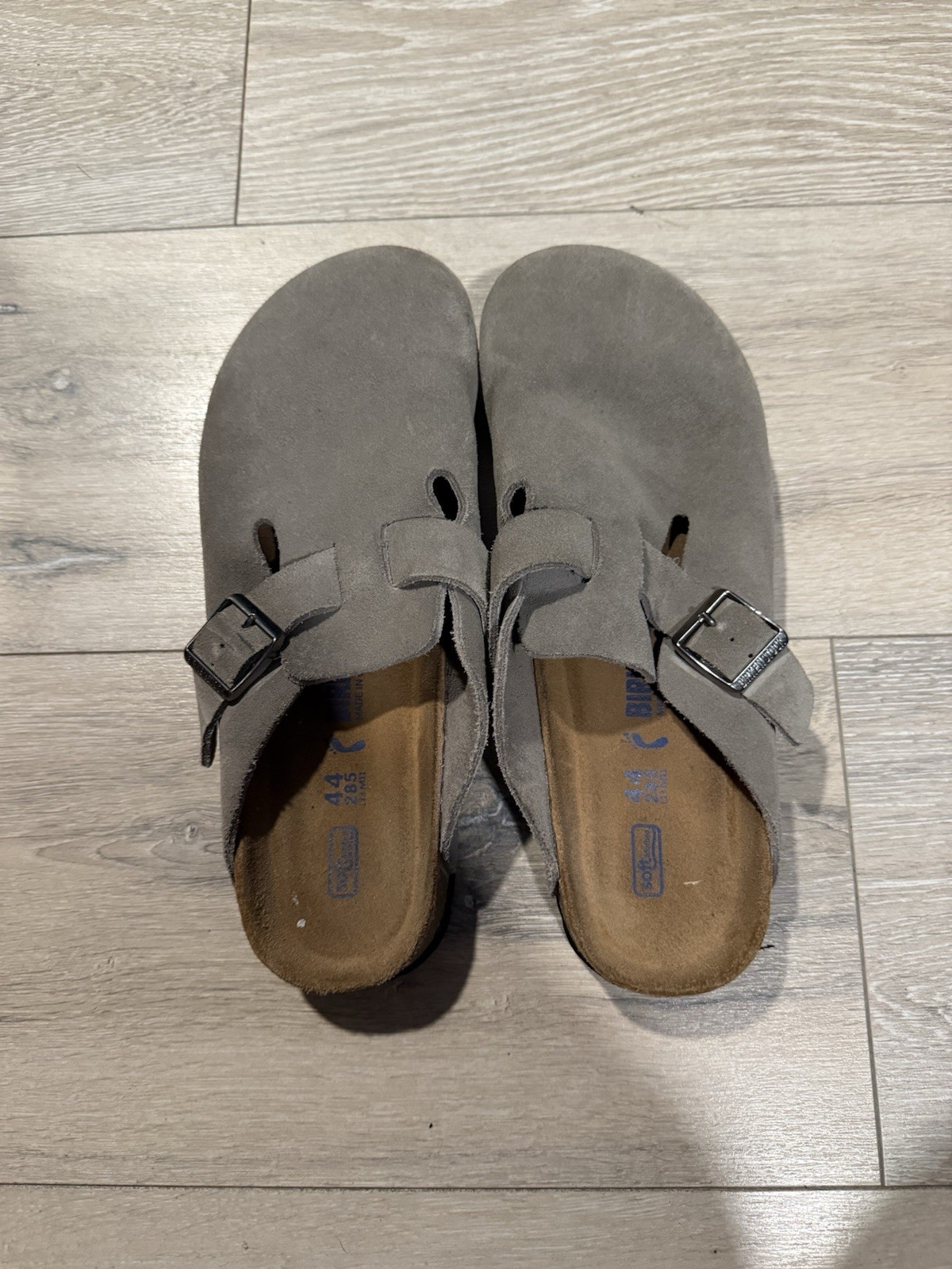 Birkenstock Boston Classic Taupe Suede Leather Unisex Shoes Narrow/Wide 44