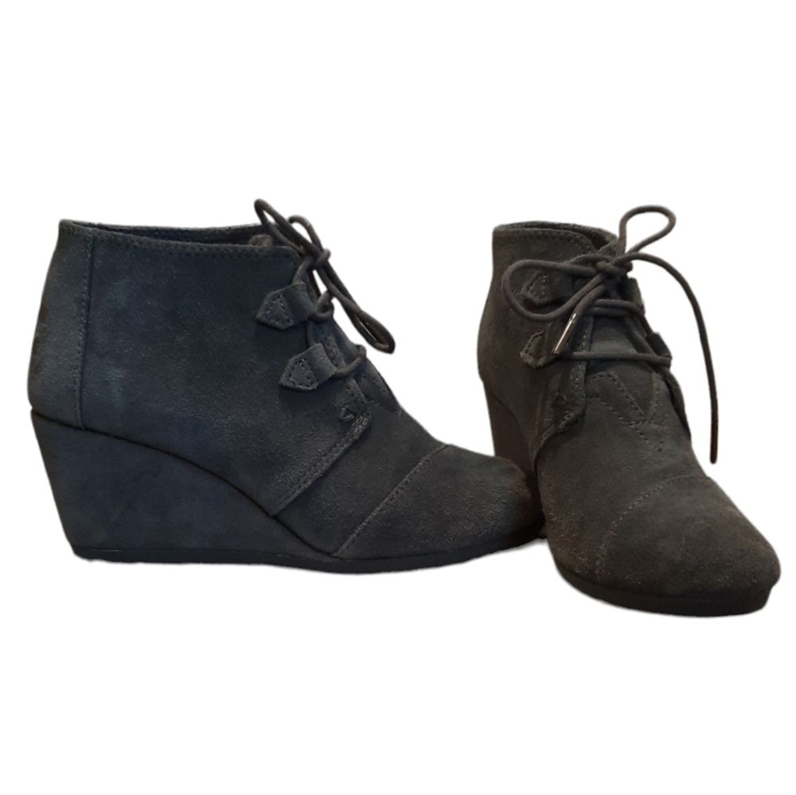 Tom’s Booties Womans 6 Gray Kala Suede Wedge Classic Outdoor Party Casual Boho