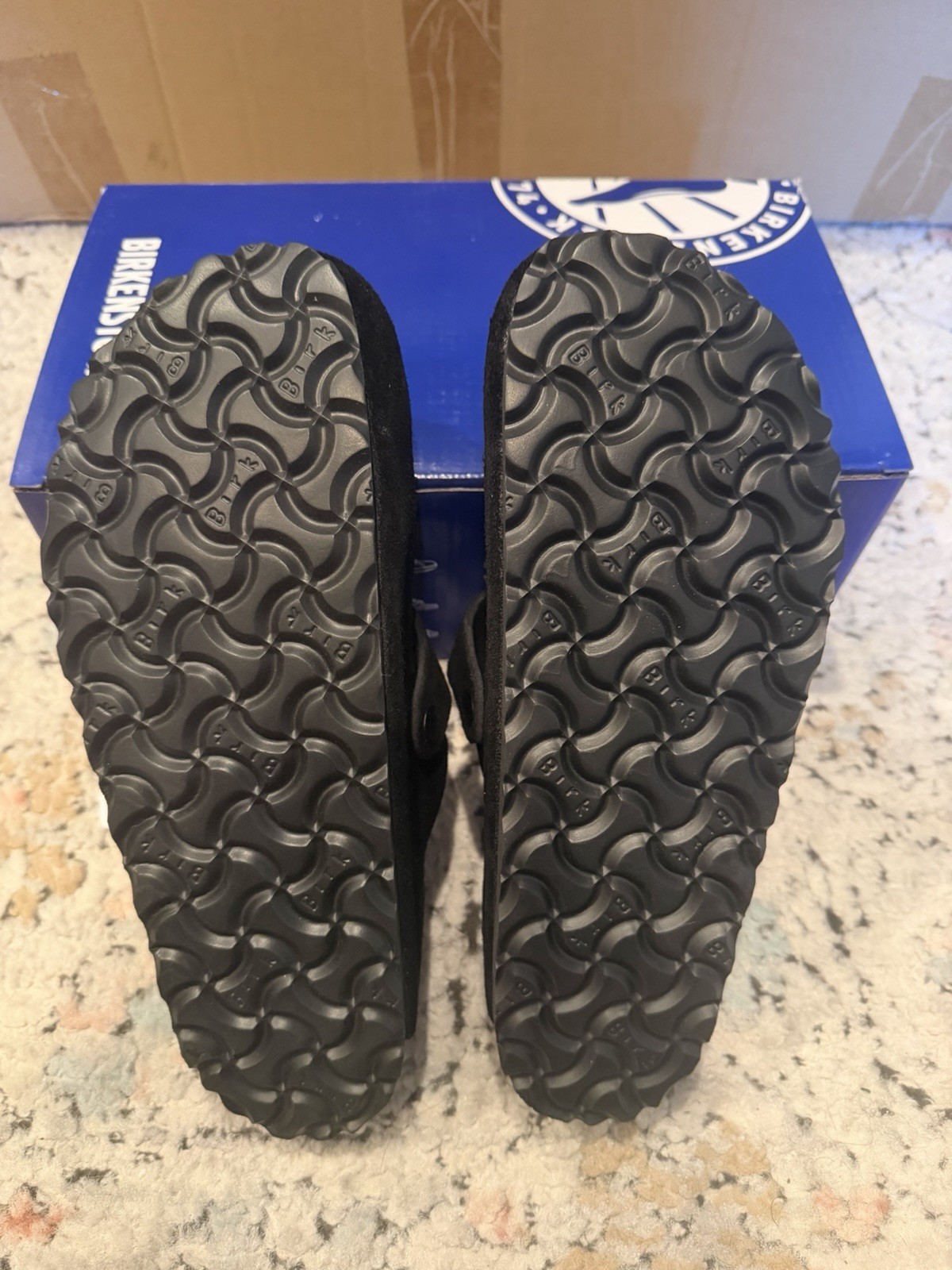 Birkenstock Boston Soft Footbed Black Suede Size 40