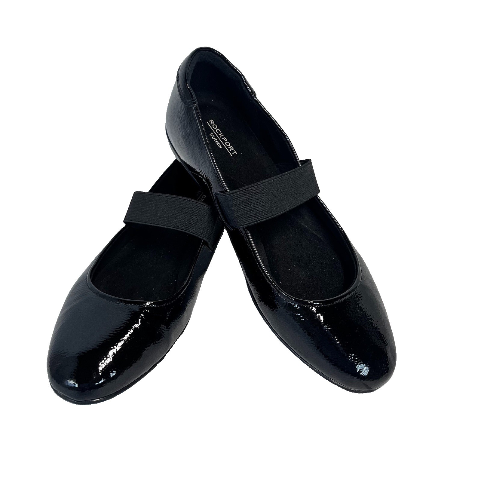 Rockport TruTech Black Patent Leather Mary Janes Ballet Flats Shoes size 10W