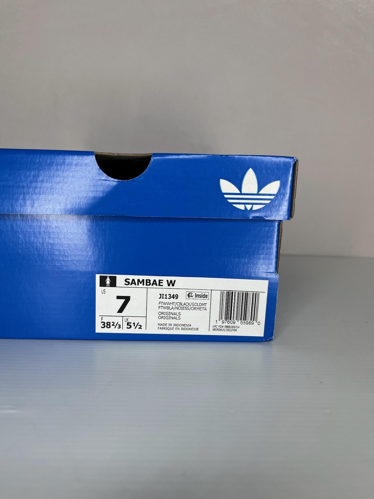Adidas Sambae Women’s 7 White Black Gum Platform Shoes JI1349 NEW