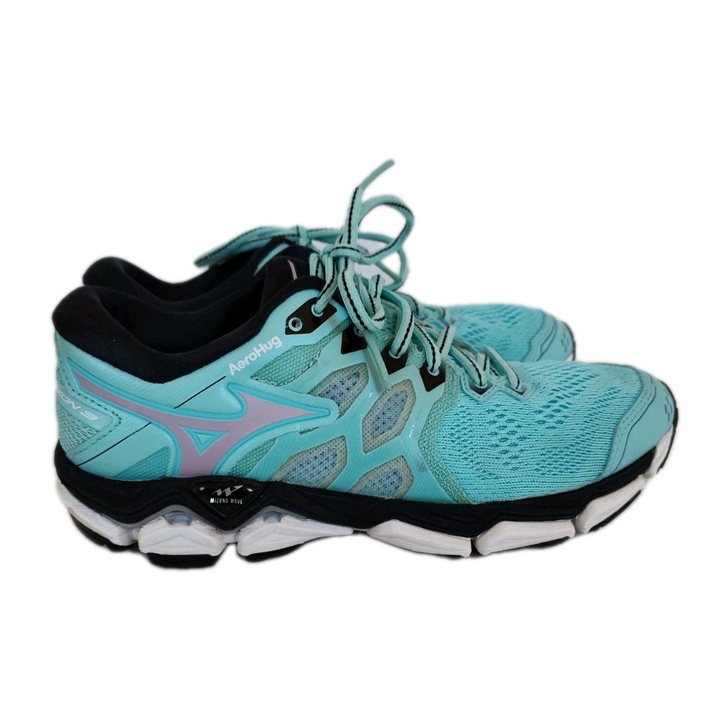 Mizuno Wave Horizon 3 Womens Running Shoes Size 8 Angel Blue Lavender Frost