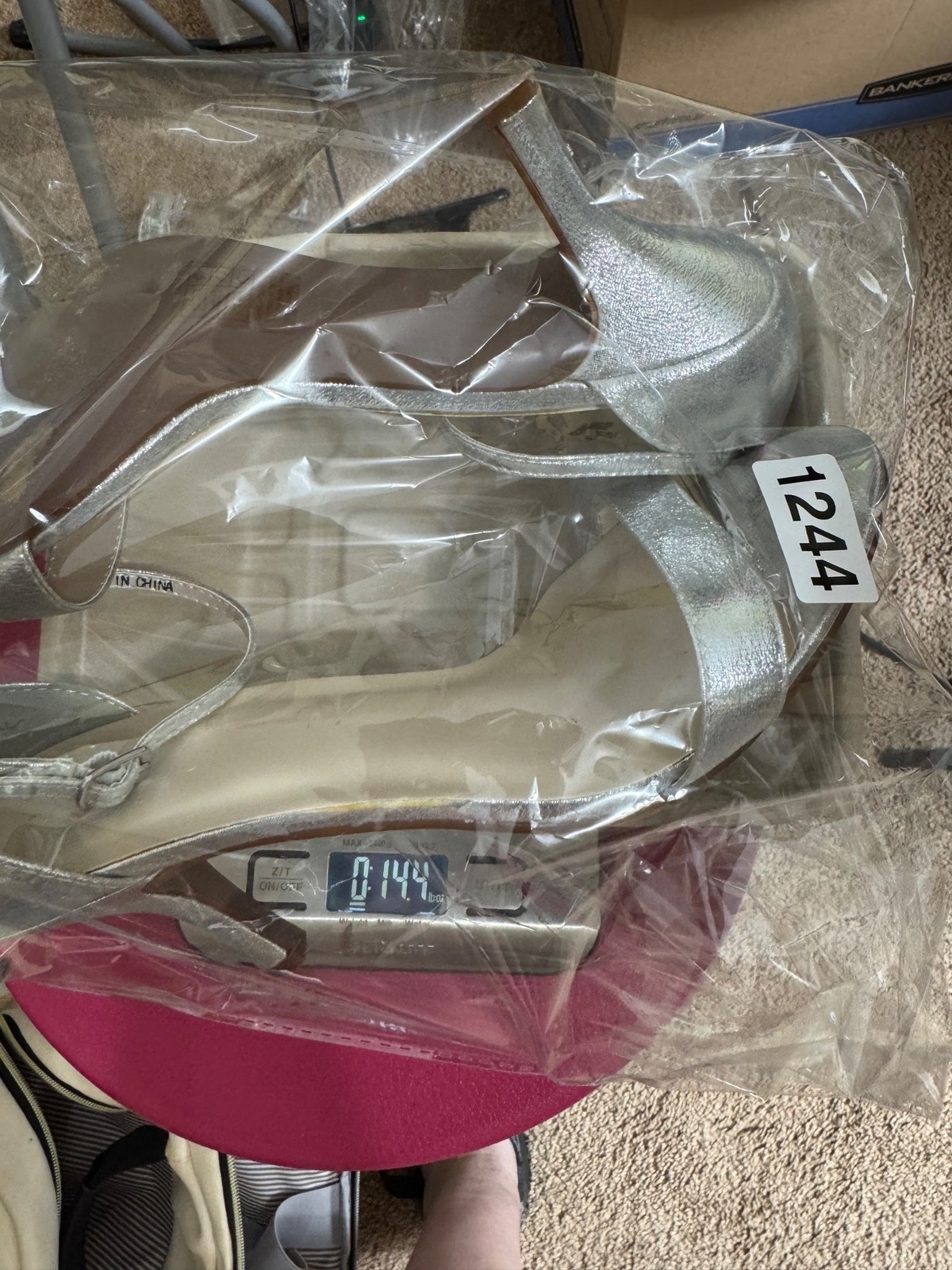 David’s Bridal Nayomi Silver Open-Toe Heels Size 9W Ankle Strap 3″ Stiletto