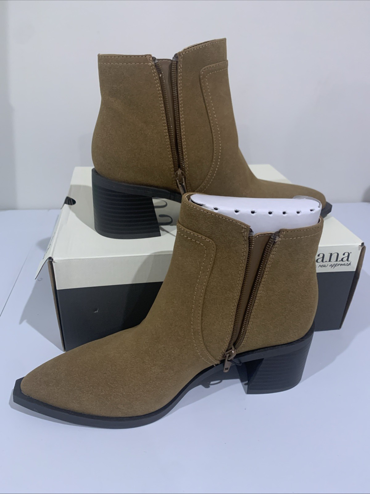 A.N.A. Women’s Faux Suede Tan Shadow Booties – Size 8- NWT