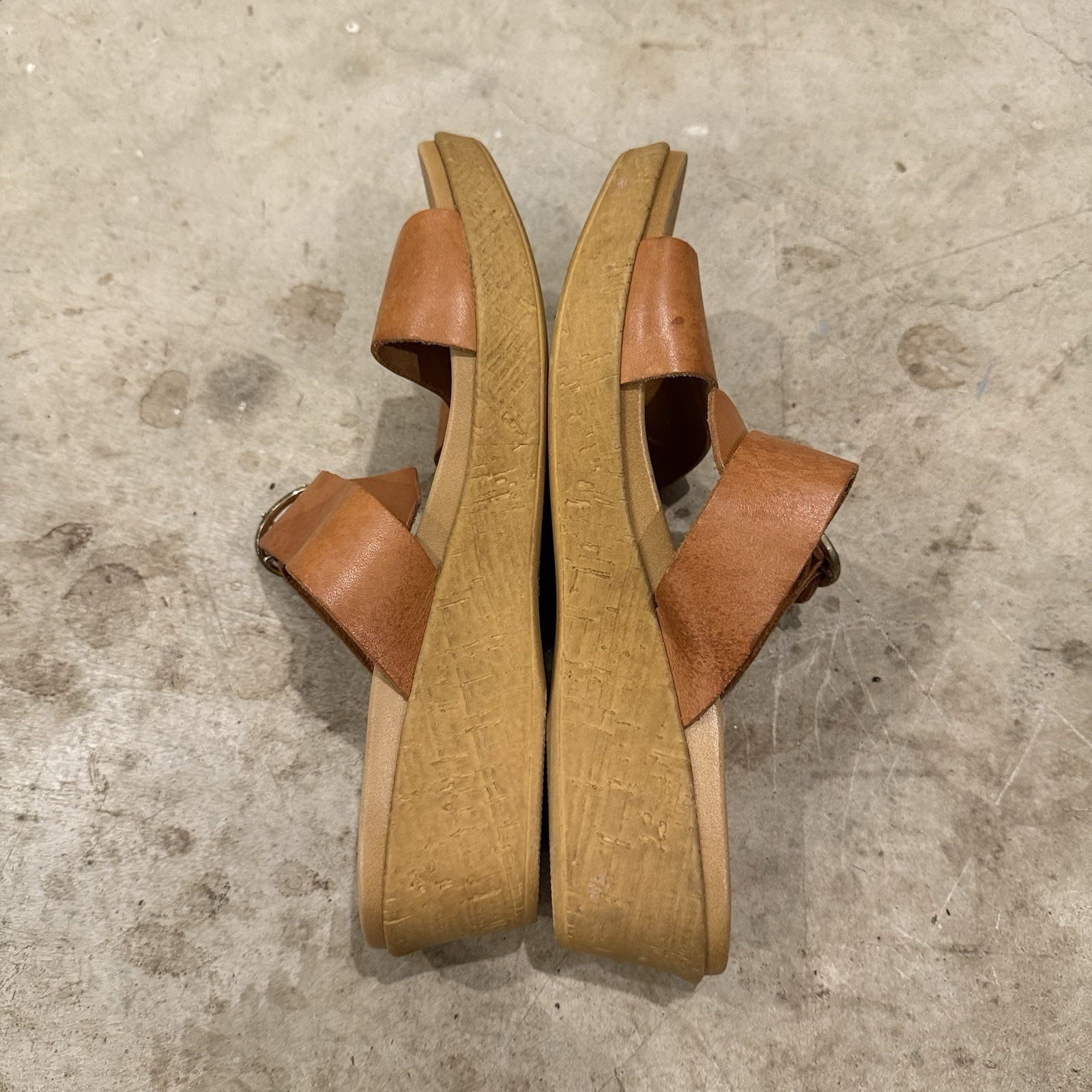 Mariella Women’s Leather Sandals Wedge Heel Slip-on Made in Italy Size 9.5