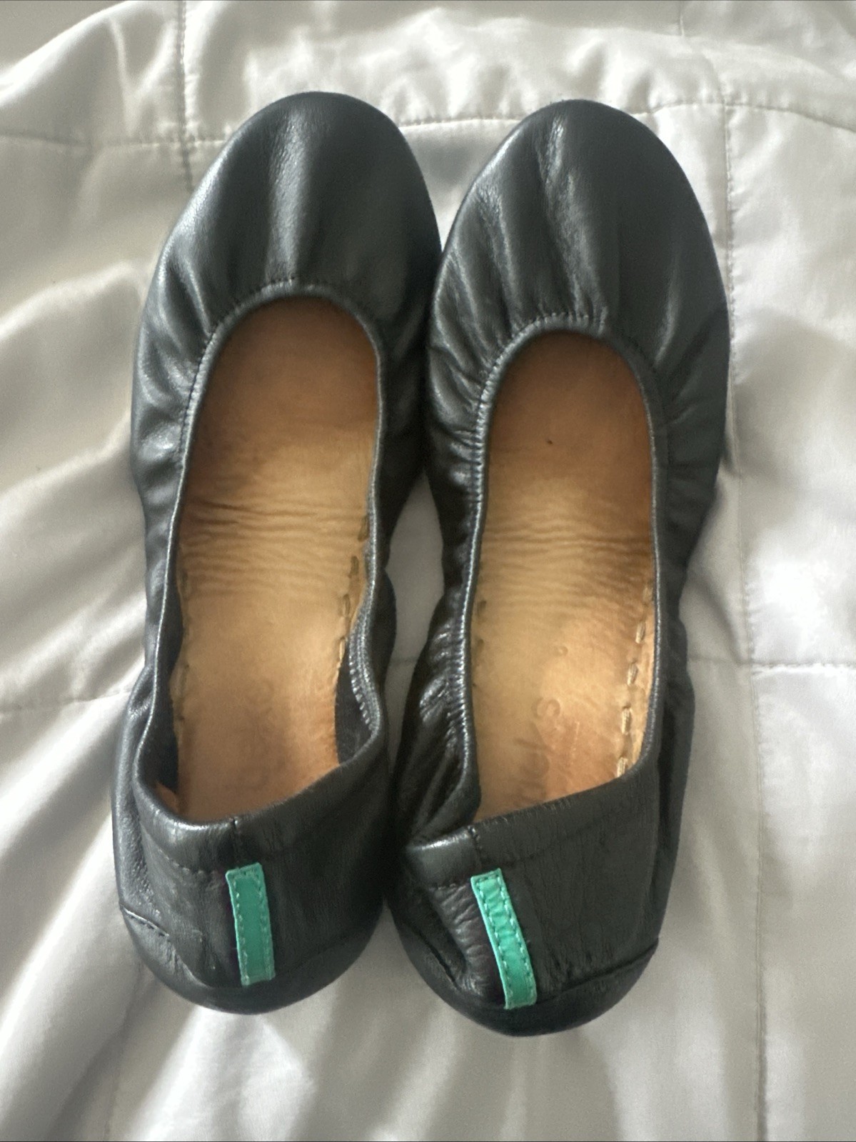 Tieks Ballet Flats Womens Size 9 Matte Black Soft Pebbled Leather Shoes