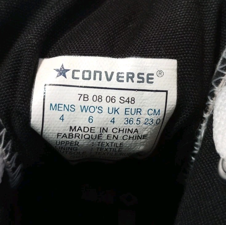 Converse All Star Chuck Taylor Mens 4 Womens 6 Black Gray High Top Double Tie