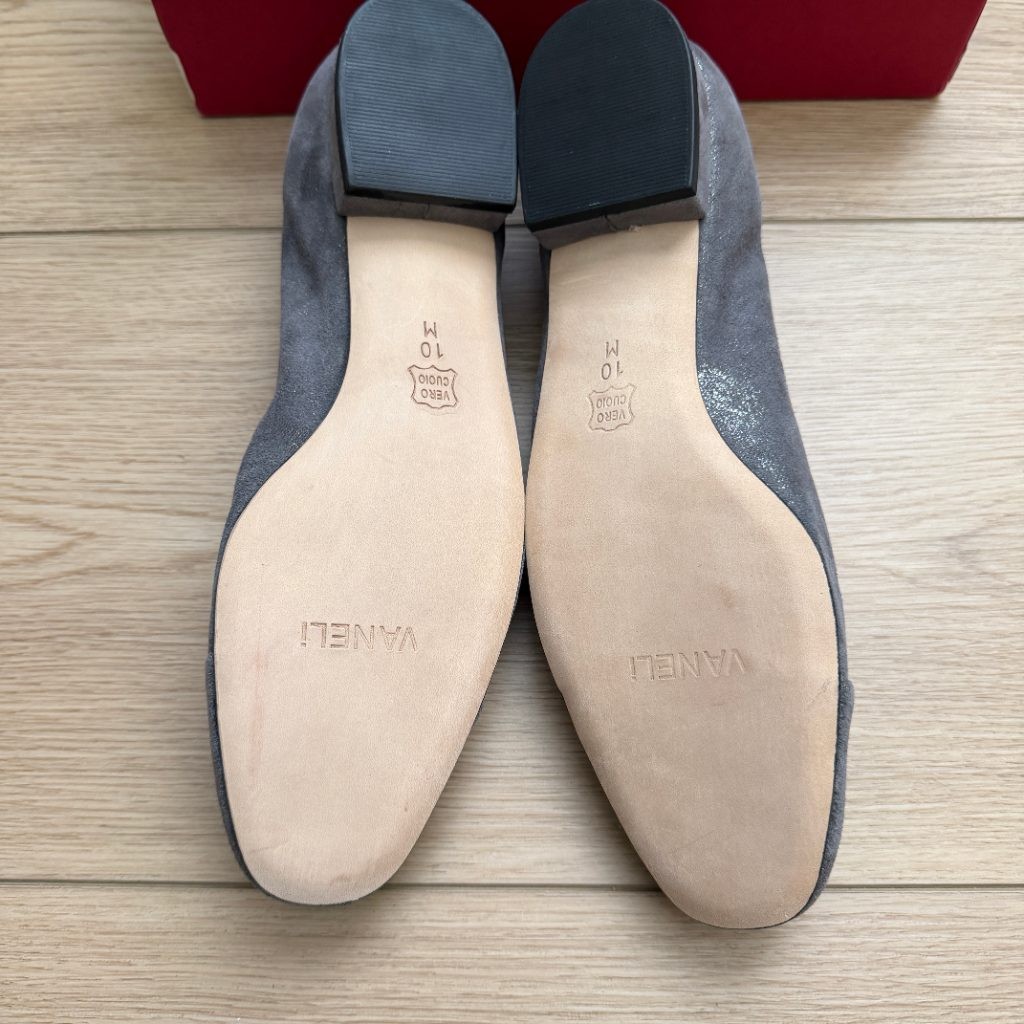 VANELi Frankie Womens 10 M Grey Suede Metallic Square Toe Low Heel Pumps