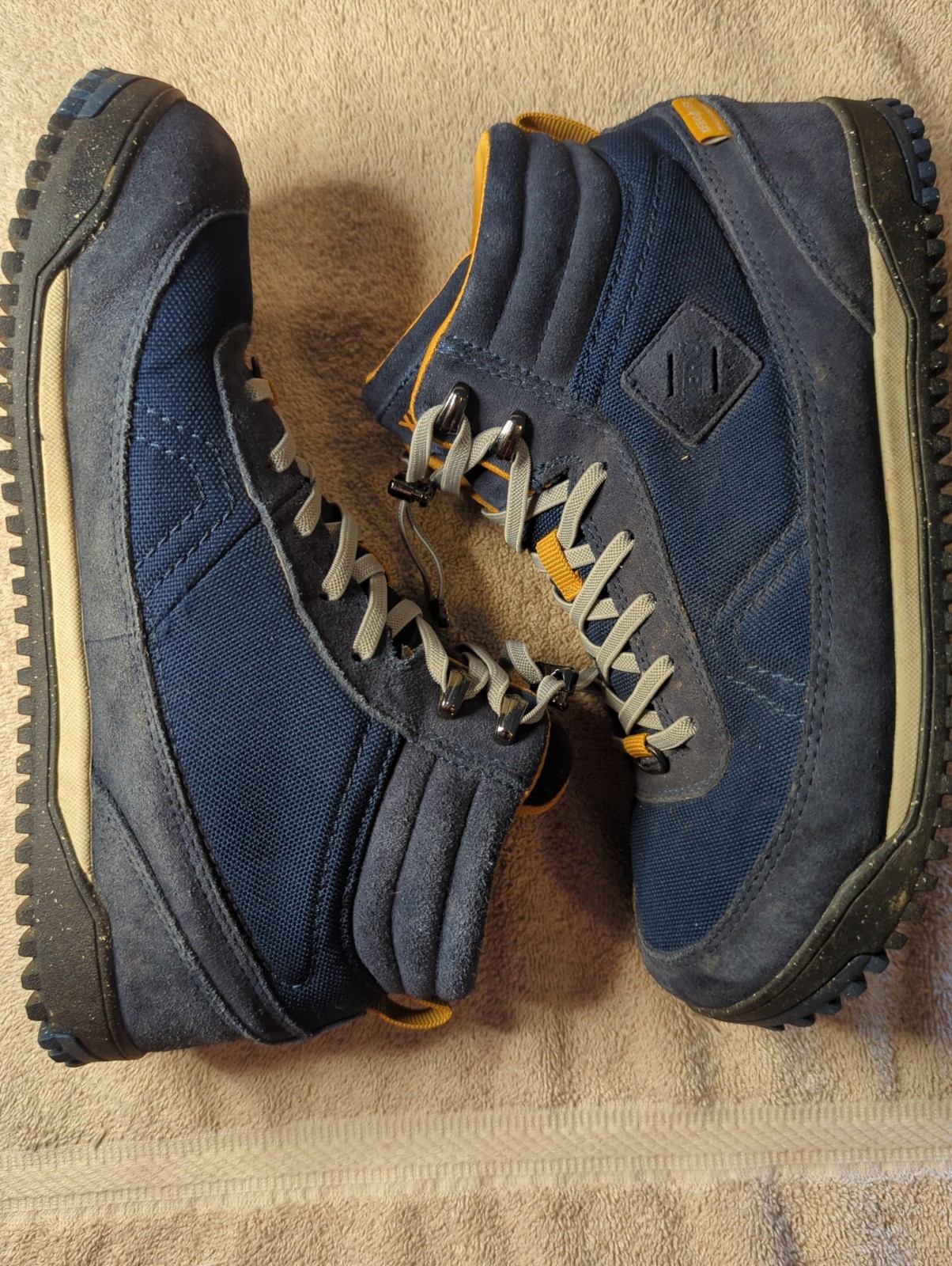 Xero Shoes Ridgeway Waterproof Hiking Boots Trail Womens Size 9.5 Blue Yellow