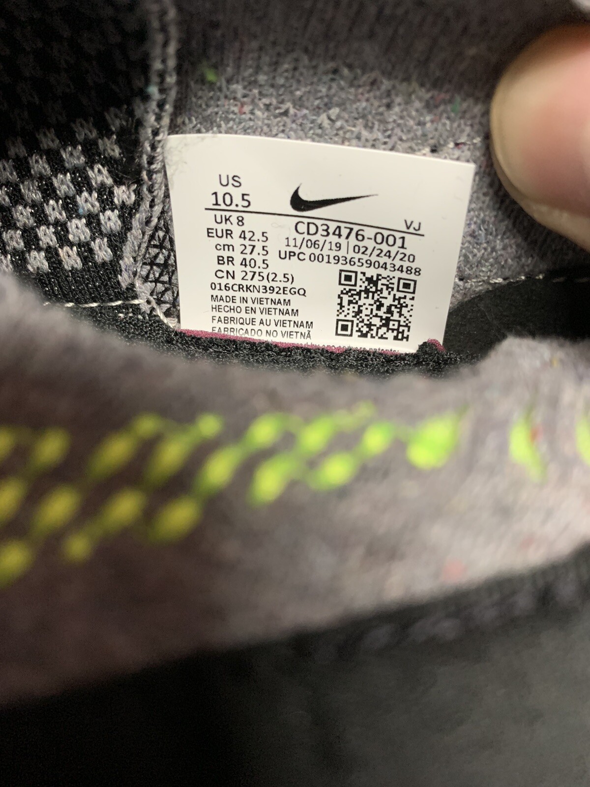 WMNS NIKE SPACE HIPPIE 04 [CD3476 001] GREY VOLT TRASH MAX AIR ZOOM SZ 10.5