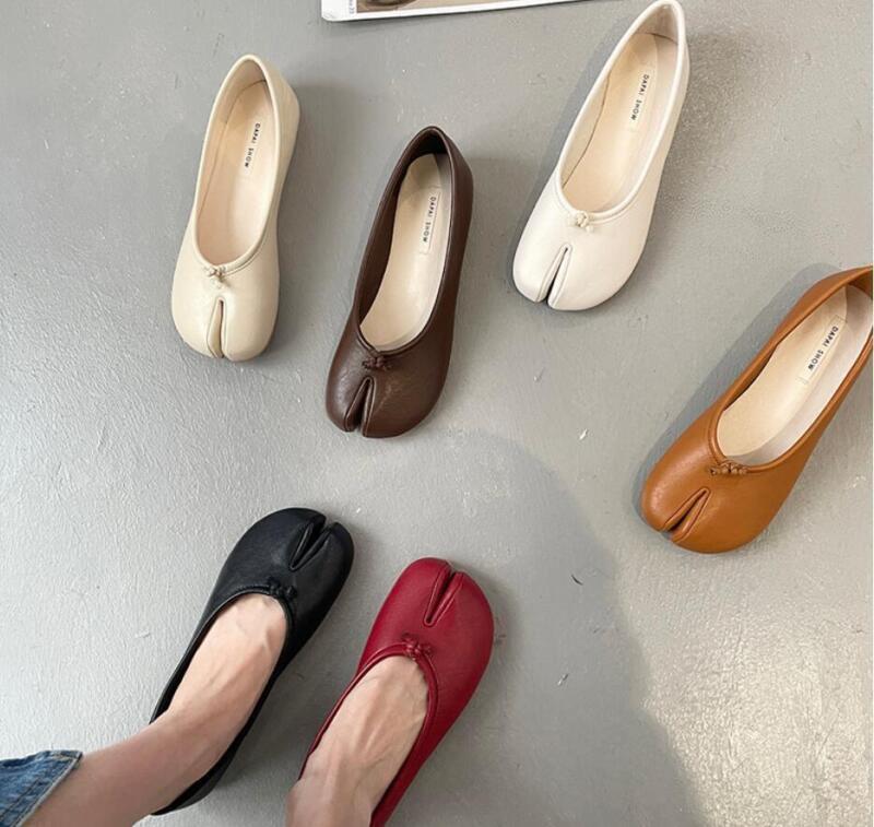 Womens Fashion Tabi Split Toe Slip On Ballerinas Ballet Flat Shoes 2024